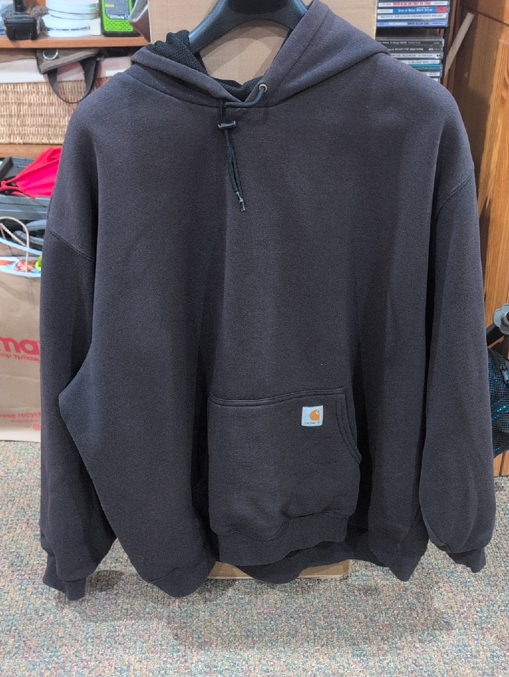 Carhartt Men's Black Arctic Lined Hooded Pullover Sweatshirt